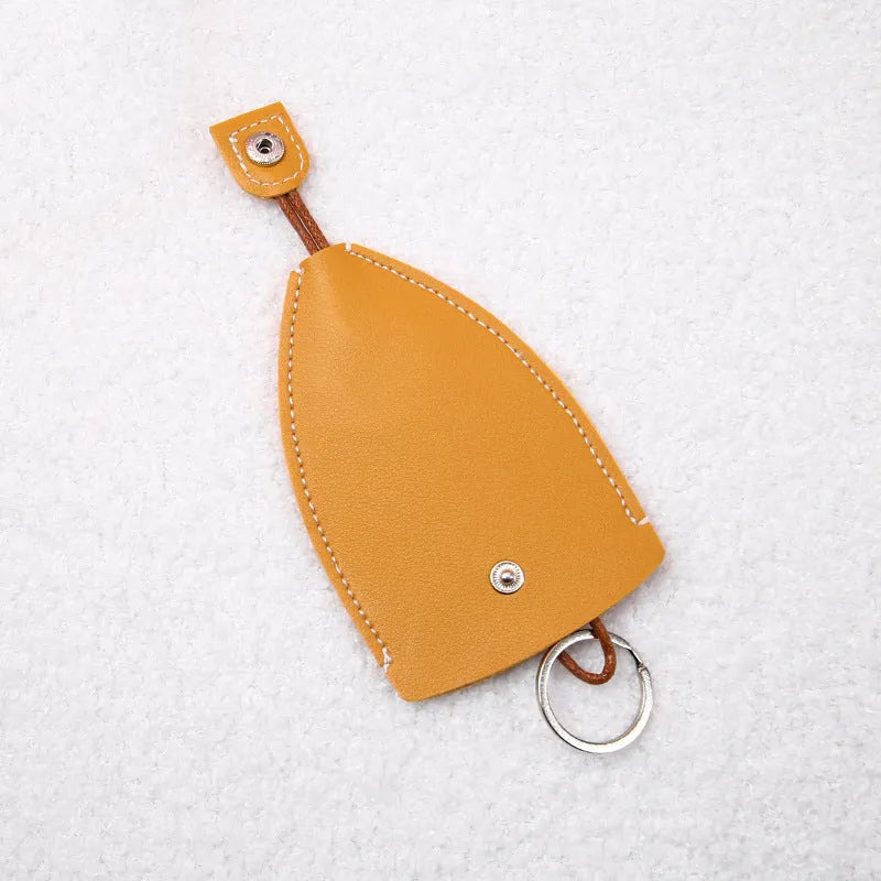 Cartoon pull-out car key case in PU leather with various design options including cactus, rabbit, and fruit themes