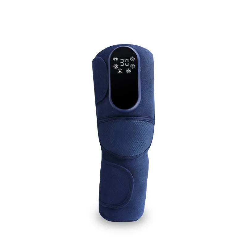 Airbag Blue self-heating knee massager unit for vibration, heating, and air pressure therapy.