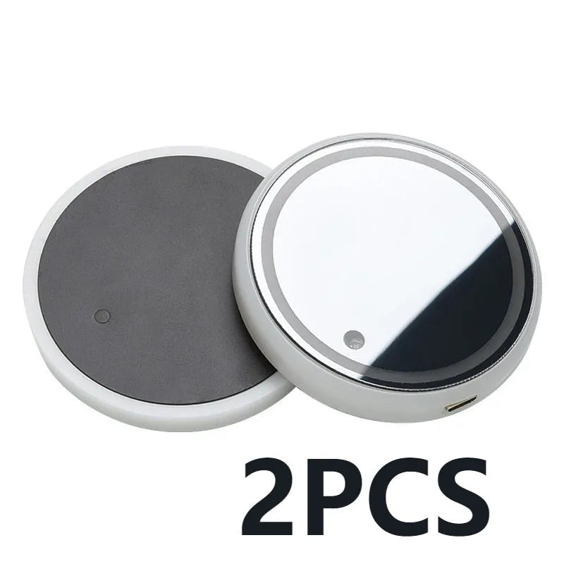 Colourful LED light-up coaster for car cup holder with solar panel and USB port.