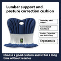 Ergonomic office seat cushion for waist support and posture correction in grey colour