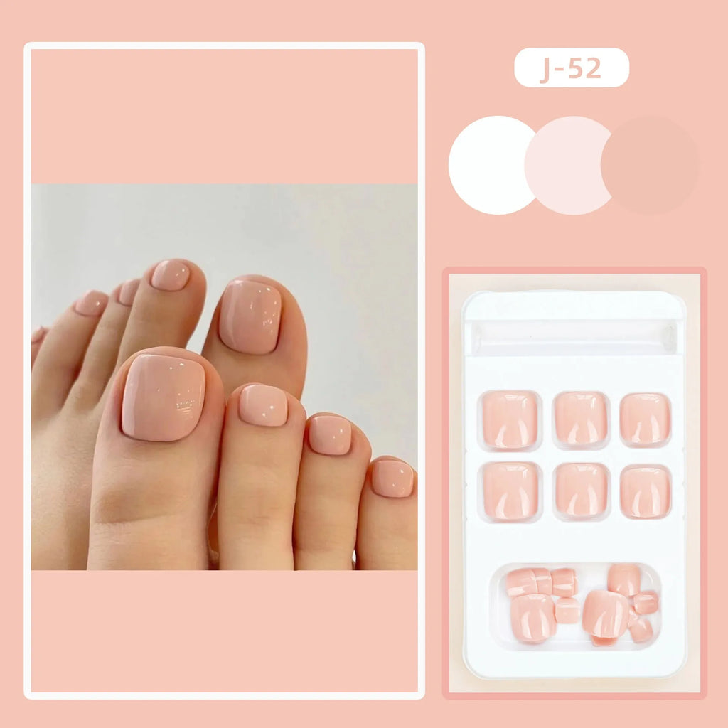 Skin colour plastic toe nail stickers with adhesive glue for cosmetic nail enhancement
