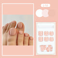 Skin colour plastic toe nail stickers with adhesive glue for cosmetic nail enhancement