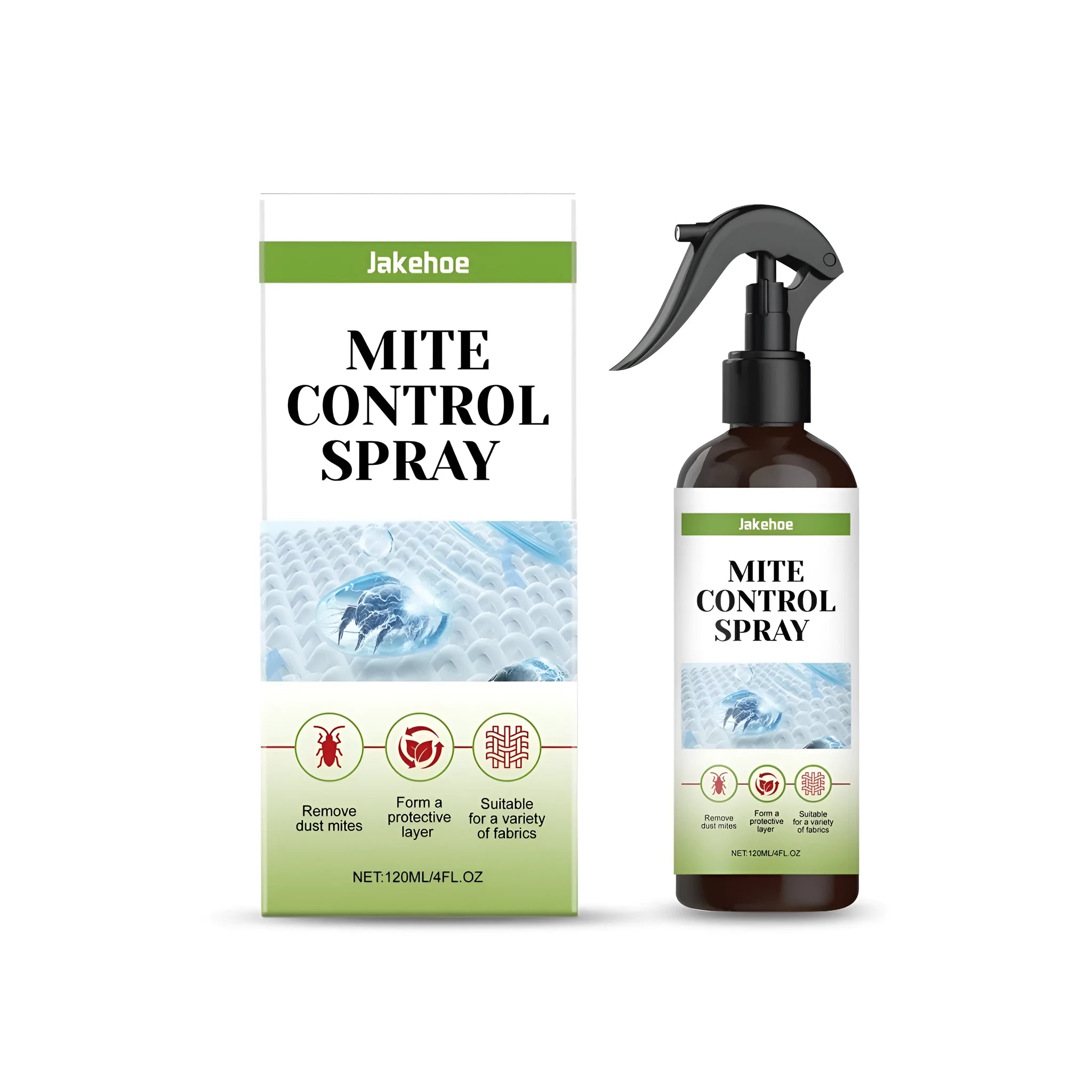120ml mite control spray bottle with menthol formula for household textile treatment
