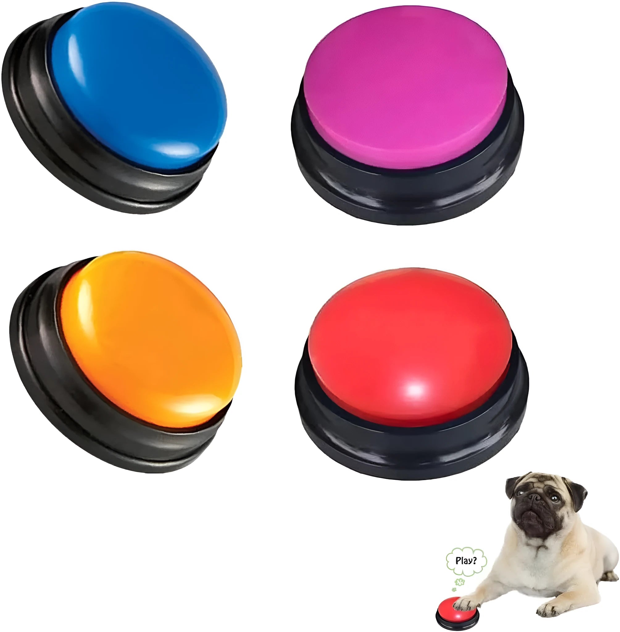 Voice recording button pet training buzzer in assorted colours for dog and cat communication