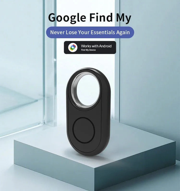 Two-pack of GPS anti-loss trackers in Black, Light blue, Pink, and White with key chain loops