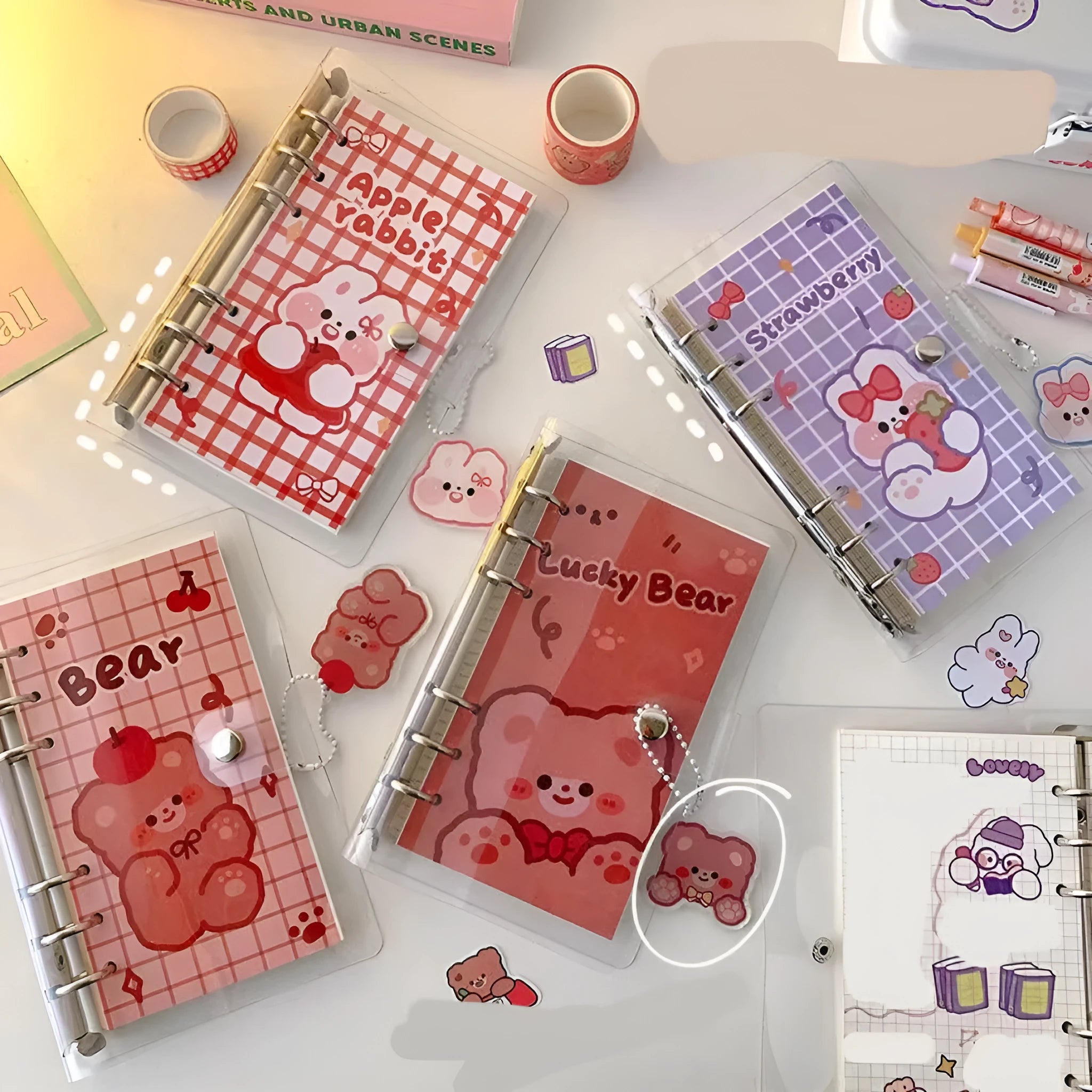A6 loose-leaf notebook with character design cover, 80 sheets, 6-hole fitting