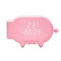 Blue multifunctional alarm clock with LED temperature display and USB charging port