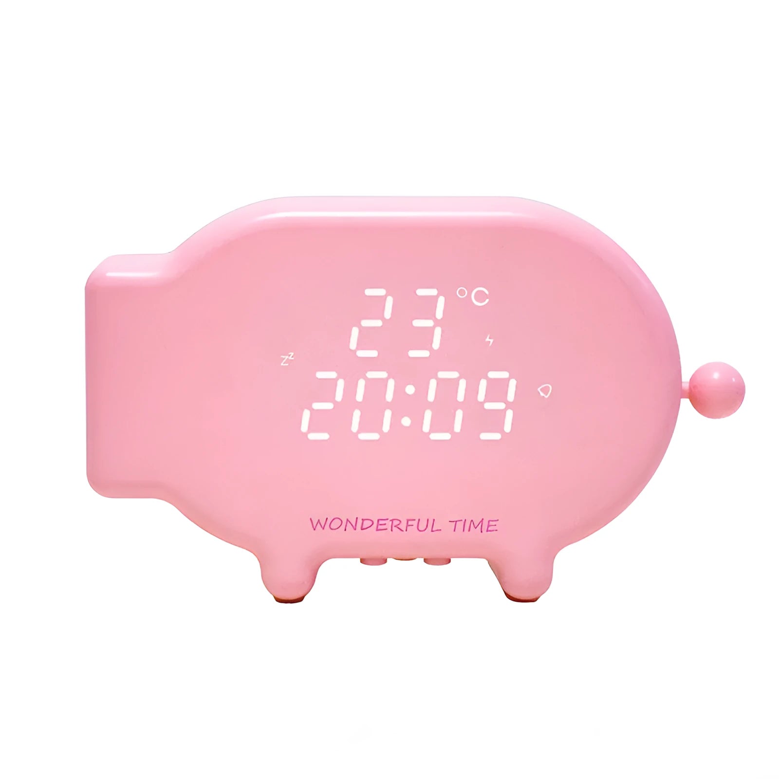 Blue multifunctional alarm clock with LED temperature display and USB charging port