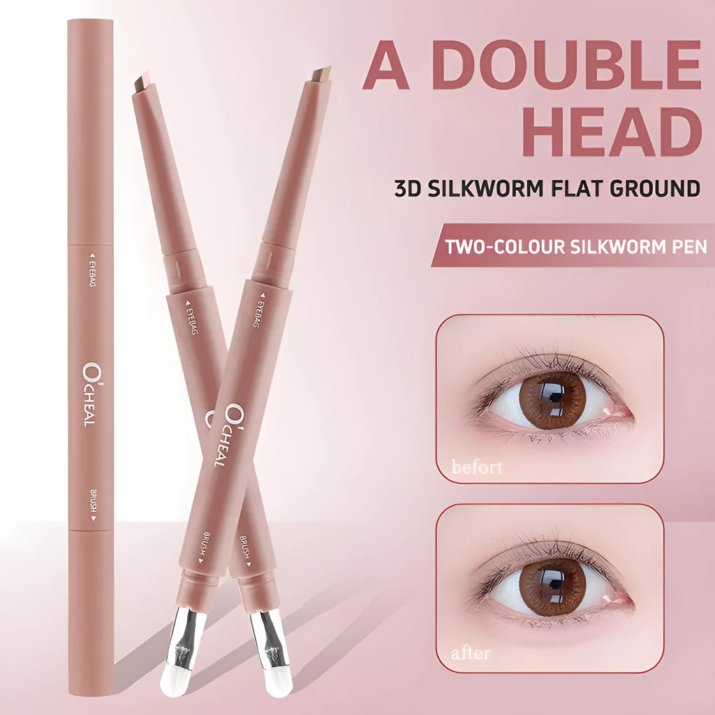 Double Fight Eye Shadow Pen in black packaging with two colour swatches 01 and 02