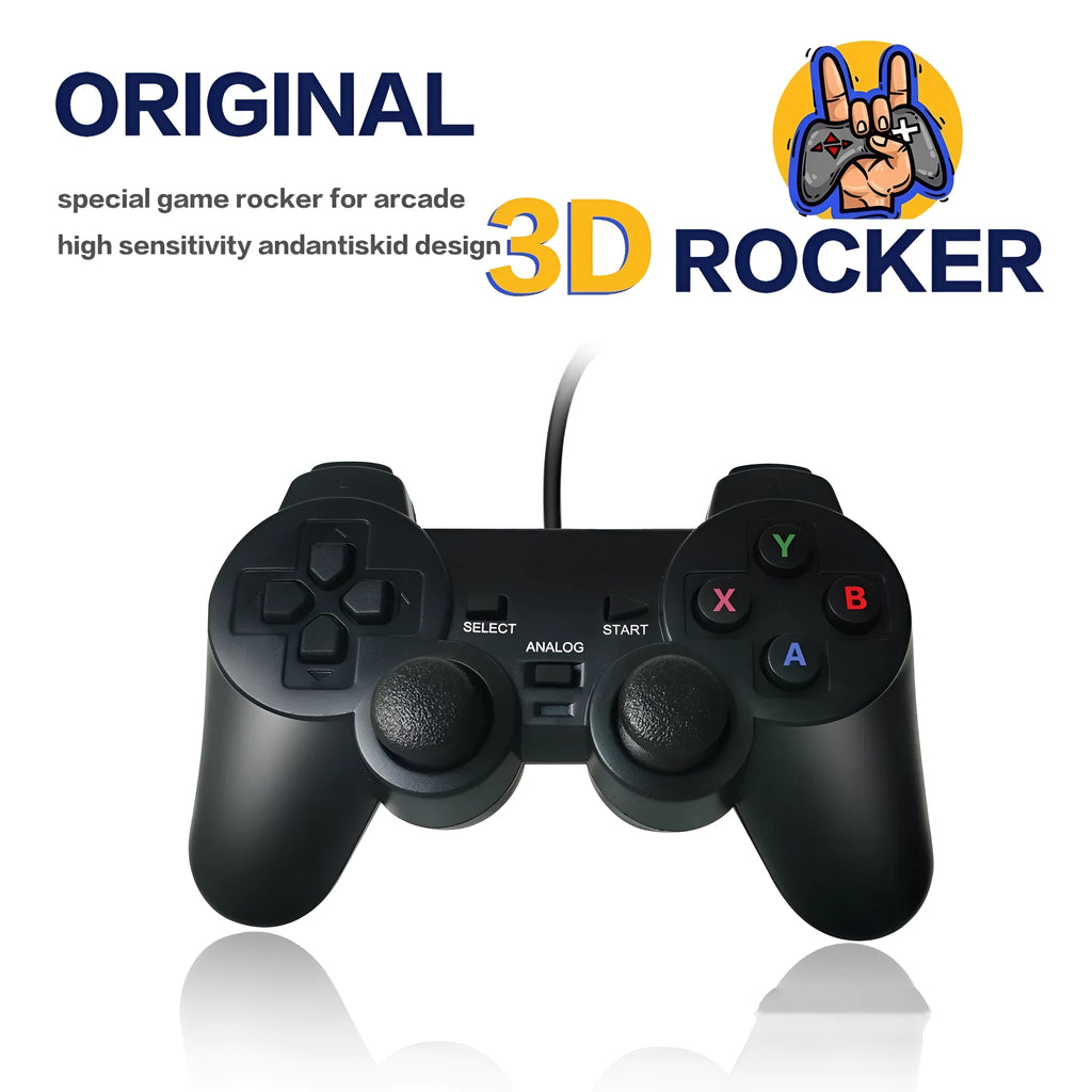 Wired USB game controller for Super ConsoleX and BoxArcade in SNES colour scheme