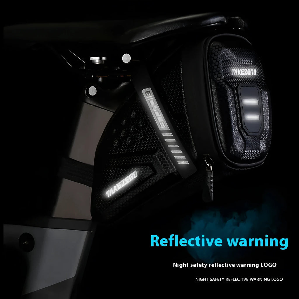 Bicycle saddle bag 1L black plain under saddle on mountain bike with fixture fitting