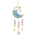 K9 crystal moon pendant car accessory with metal chain in blue colour option