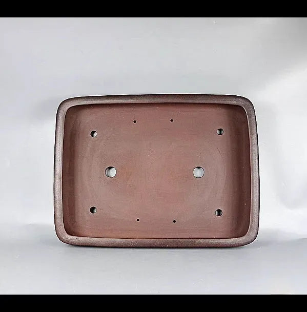 Handmade rectangular purple clay flower pot with antique finish