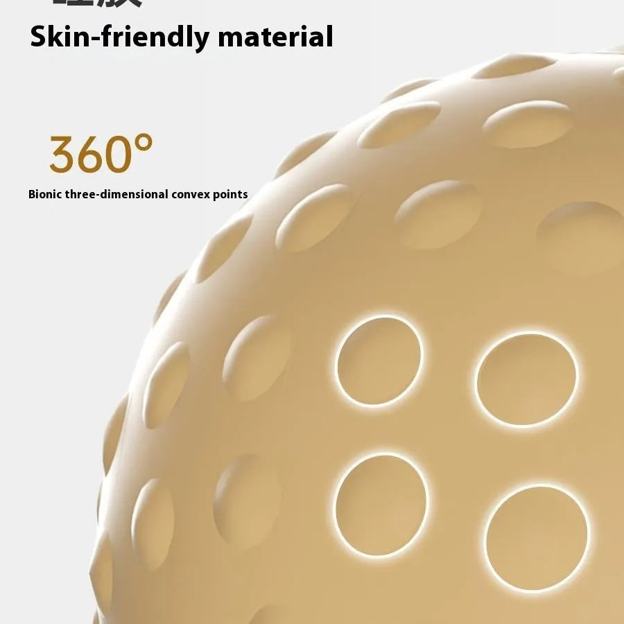 Massage ball cold hot compress tool in caramel mocha colour with double ball design for muscle relaxation