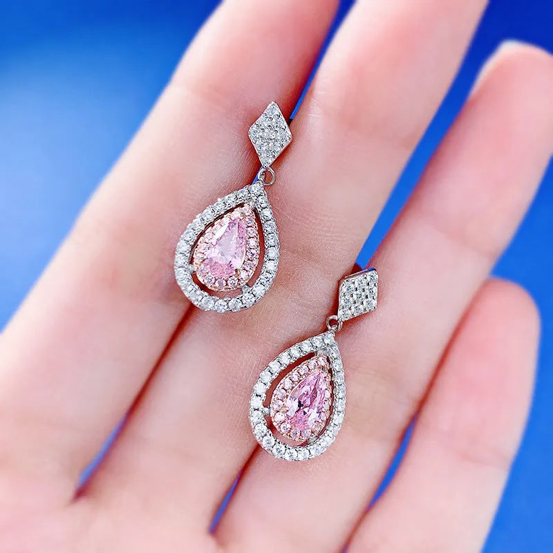 Geometric Xiangyun earrings in E191 colour with stated 925 silver purity, unisex sweet style pair