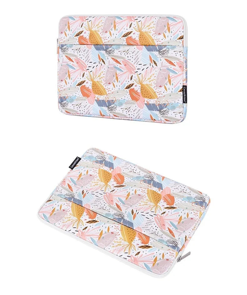 White waterproof PU leather laptop inner sleeve case for 11 to 15 inch devices.