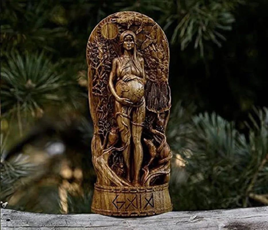 Resin Greek goddess statue figurine measuring 9cm by 3cm by 22cm in one of three colour options