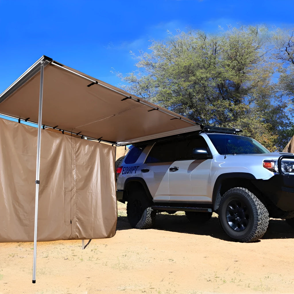Black glue rainproof camping tent with aluminium alloy poles set up outdoors