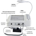 White nail polishing machine with vacuum system and four-in-one grinding attachments