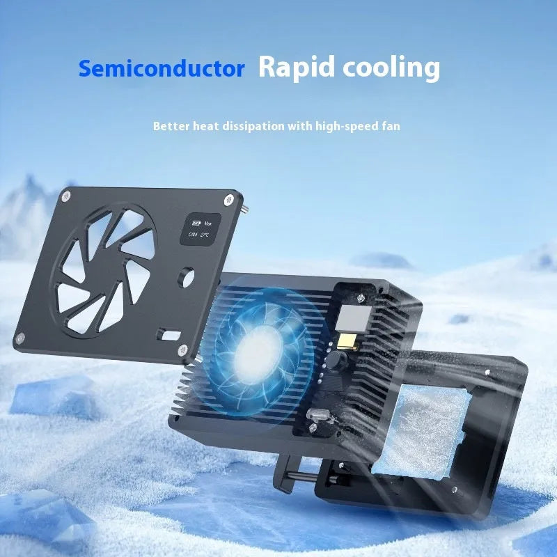 Black aluminium alloy PC CPU cooling radiator with integrated fan
