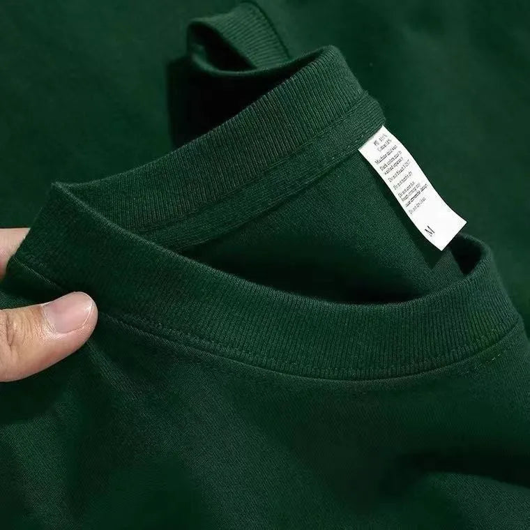 Pure cotton round neck short sleeve loose pullover shirt in black, blue, navy, pink, white and other colours