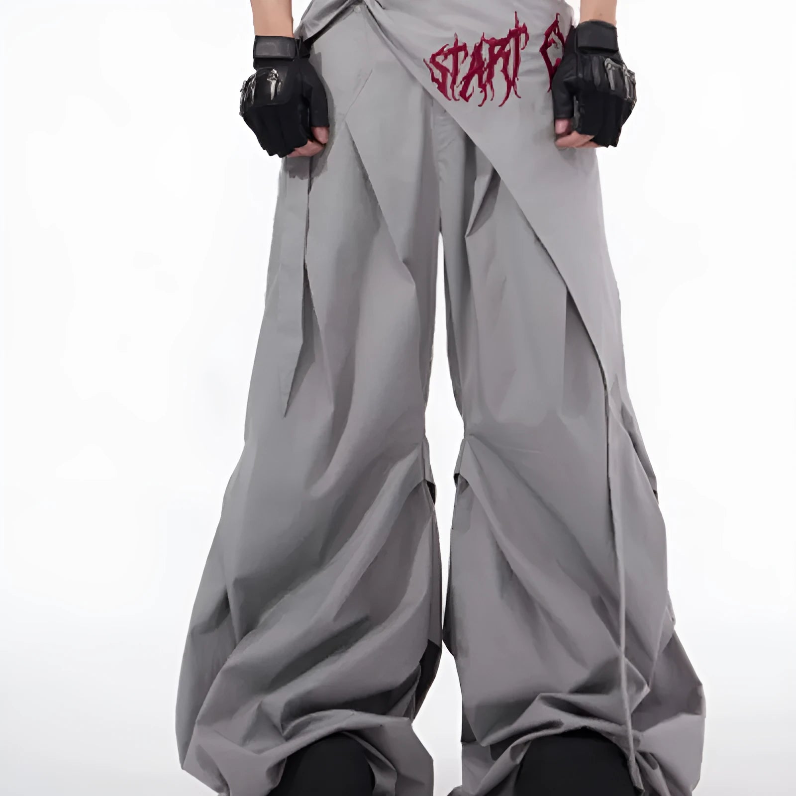 Boys black wide-leg summer pants in Korean youth style with straight-cut design