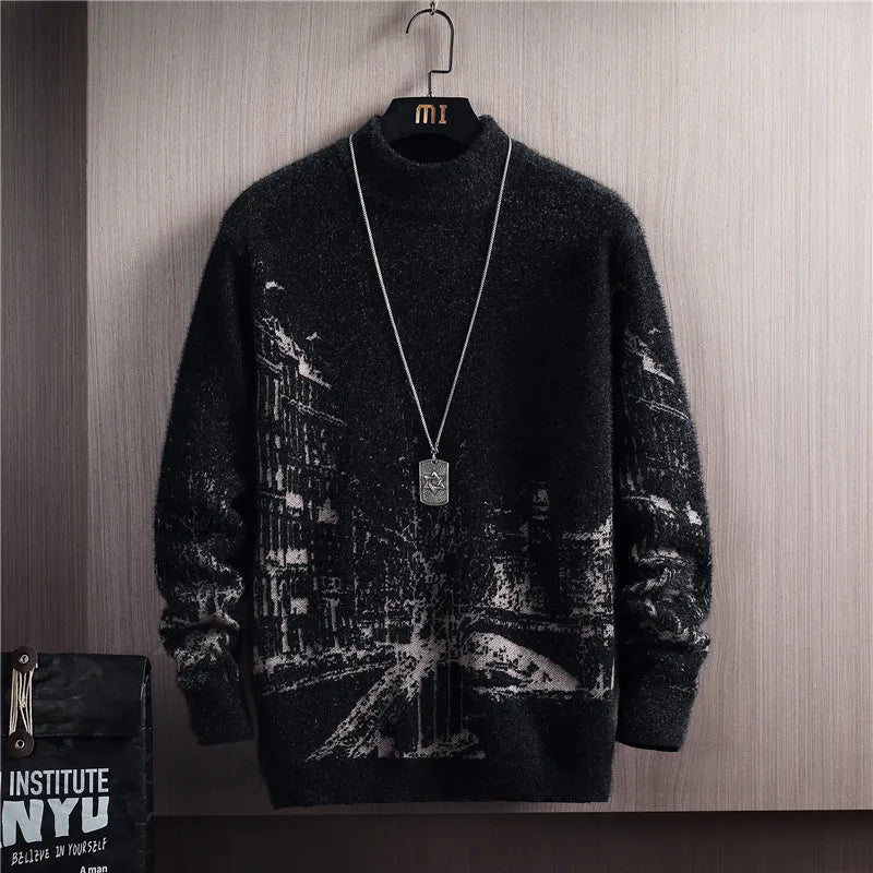 Women's mink velvet round neck long sleeve thick pullover in slim fit, colours include grey black and wood apricot