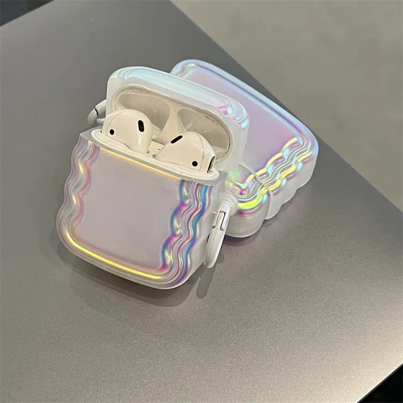 Silicone laser design case for AirPods Pro 2, Generation 3, Pro, and 1/2 models with magic laser and ring detailing