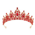 Baroque bridal crown headdress with rhinestones on alloy frame in silver and gold colour options