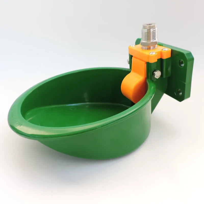Green plastic automatic livestock drinking bowl for sheep pigs goats farm use