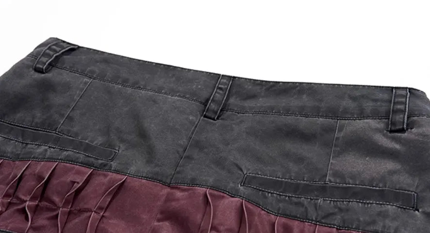 Boys black wide-leg summer pants in Korean youth style with straight-cut design