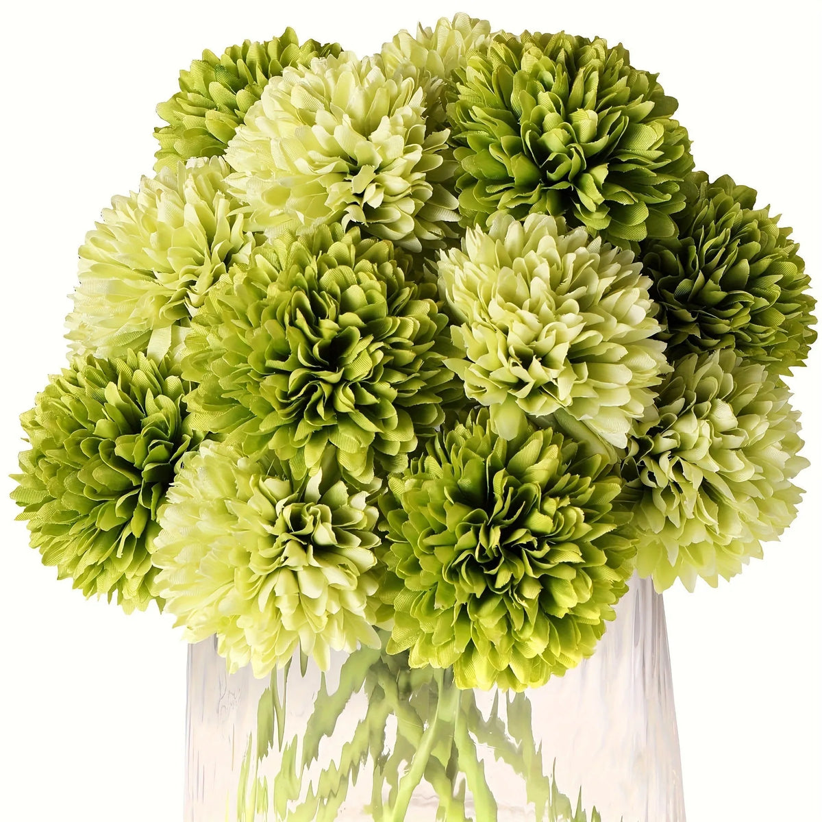 Green artificial silk flower in dark green or light green, 20 x 6 x 5cm, for desktop and home decoration
