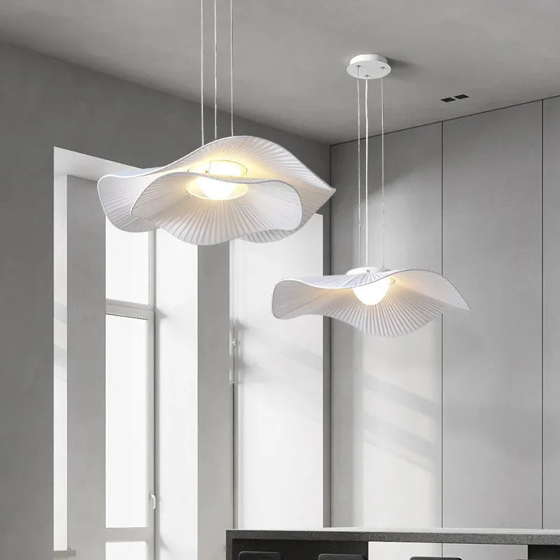 Nordic creative lotus leaf ceiling lamp LED chandelier tricolor light living room bedroom 220V
