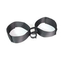 Black knitted belt strap adult restraint accessory for intimate play