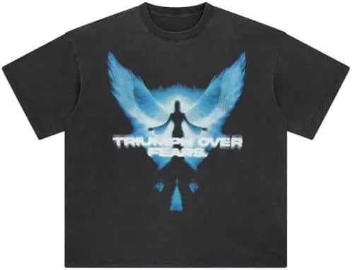 Men's loose fit cotton t-shirt with retro cartoon print in streetwear style