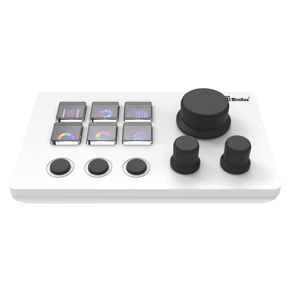 Visual Keyboard N3 programmable macro keypad in black or white with 30 keys and USB cable