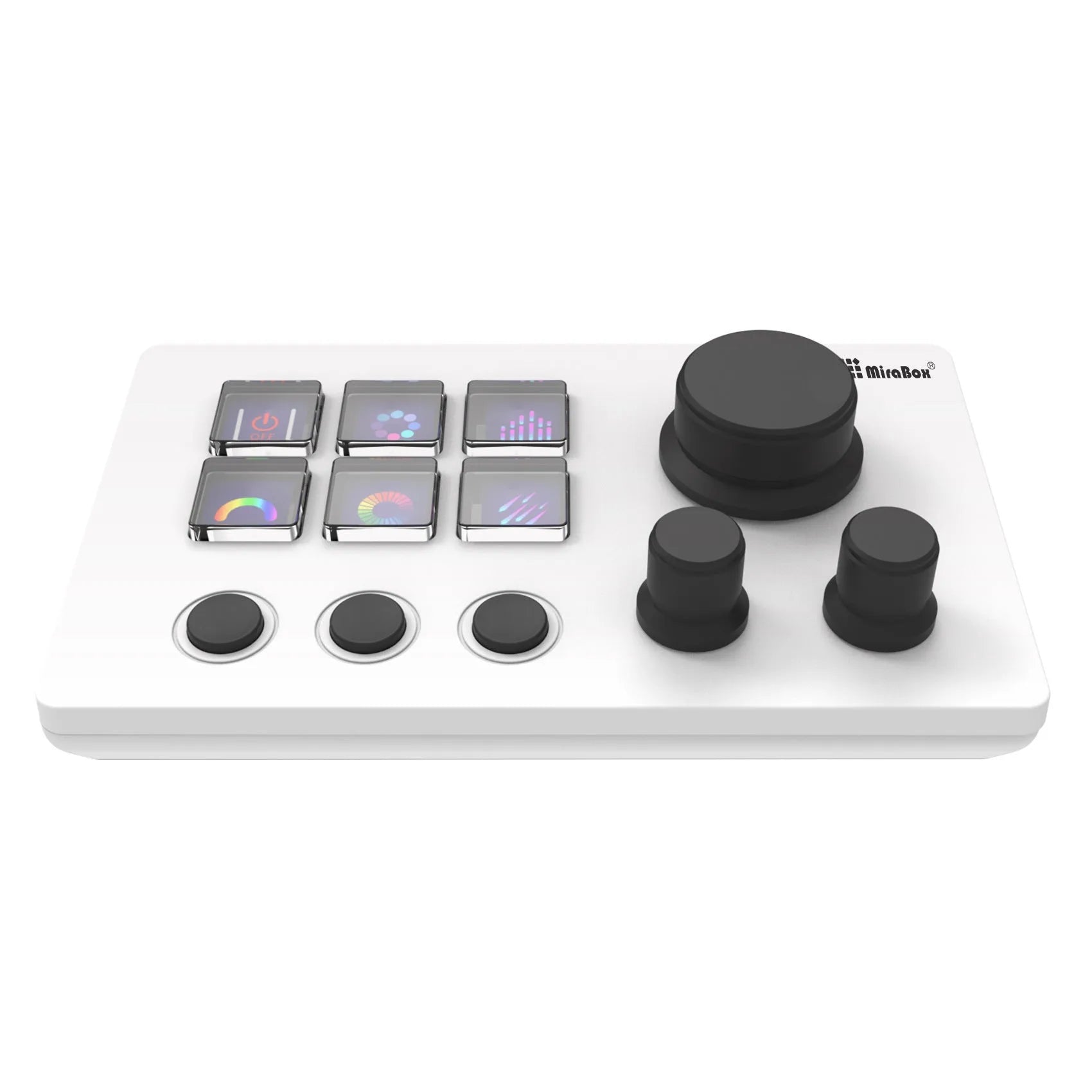 Visual Keyboard N3 programmable macro keypad in black or white with 30 keys and USB cable