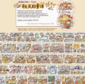 Haemorrhoid tape packaging sticker sheet with cute cartoon character design printed on Japanese paper