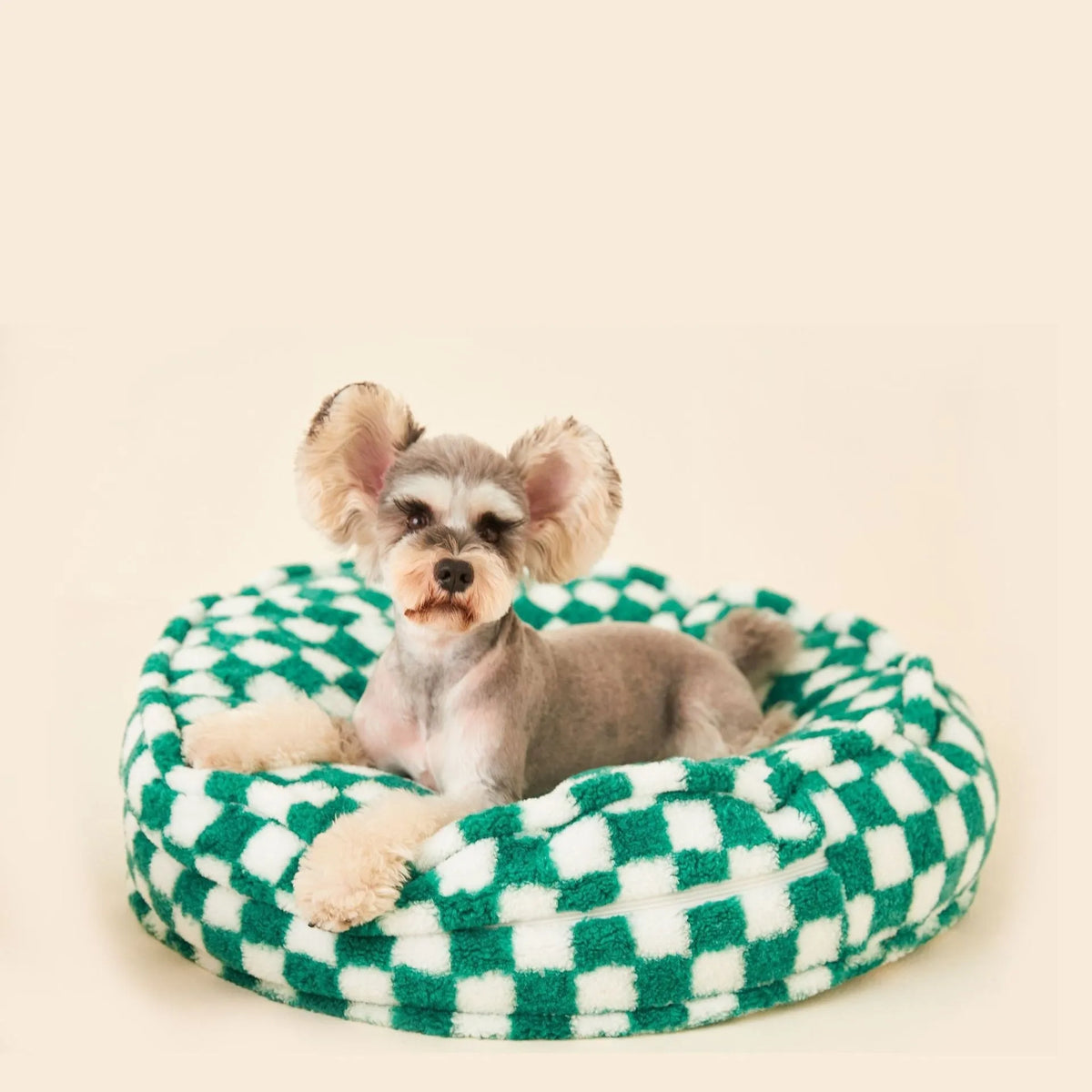 Universal dog kennel in cloth with removable washable cover, available in green, khaki, or Blue Cat, 60cm or 80cm diameter