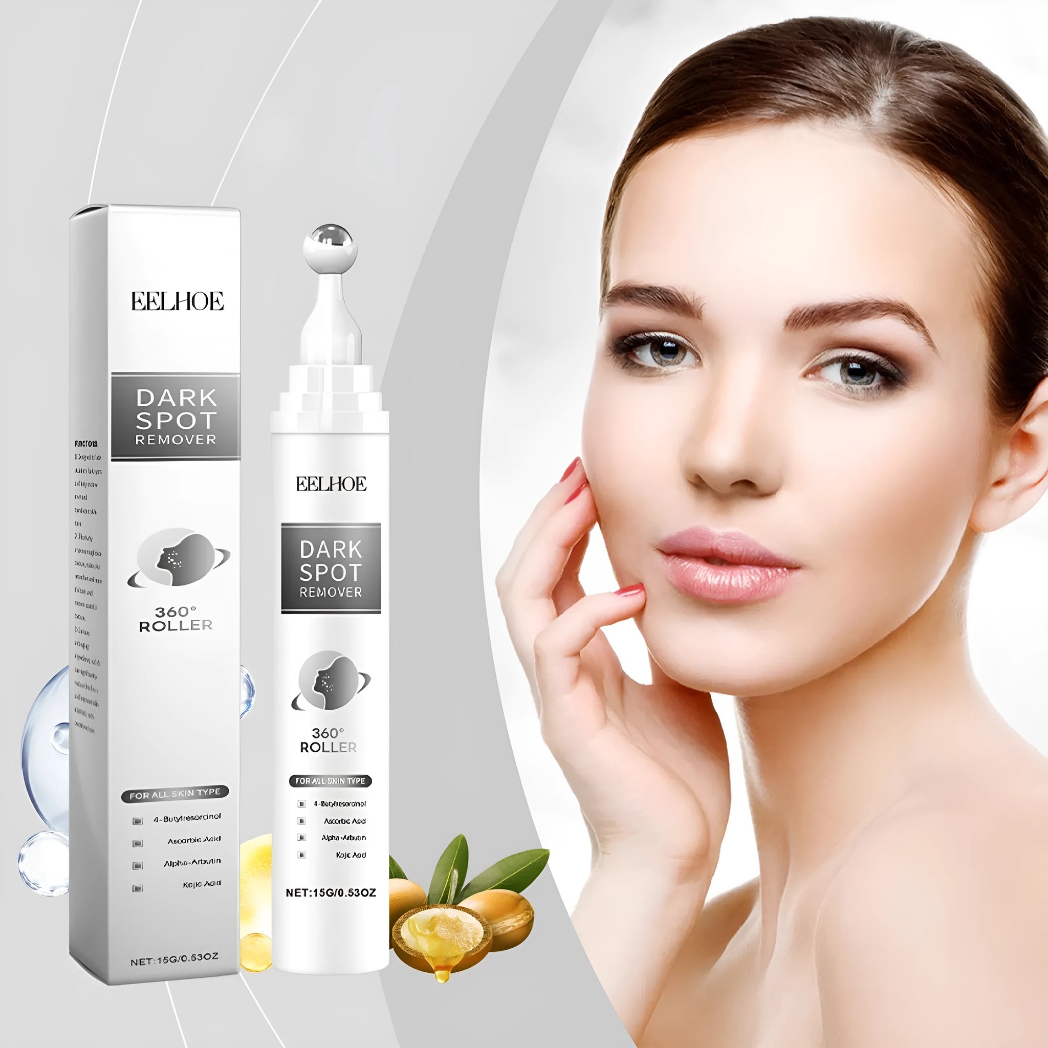 15g facial essence cream in packaging with jojoba oil and brightening ingredients