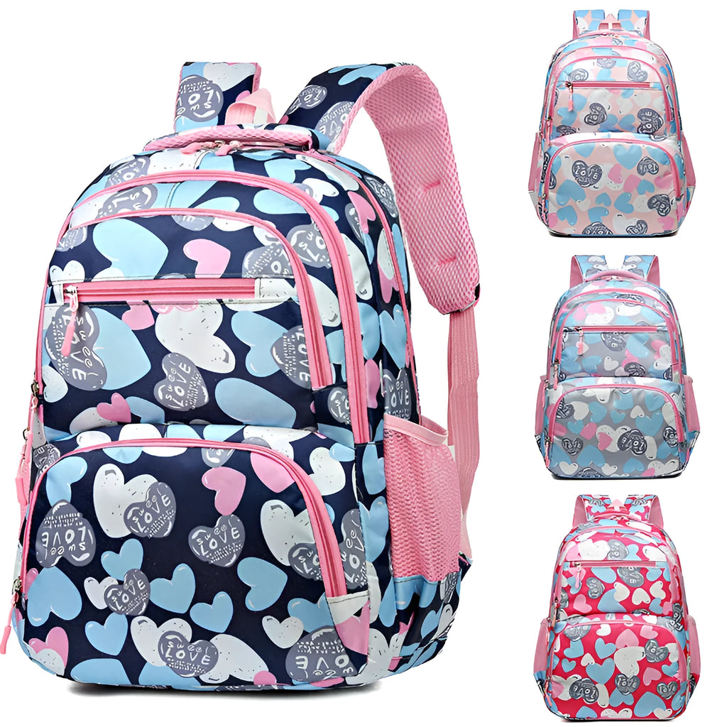 Student backpack with air pillow belt system in Oxford cloth construction showing blue colour option