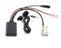 Bluetooth AUX cable adapter for Citroen and Peugeot RD4 car stereos with optional microphone.