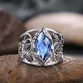 Women's horse eye-shaped blue crystal alloy ring geometric jewellery