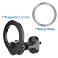 Black magnetic car air vent phone holder with O‑ring bracket for phones up to 6.8 inches