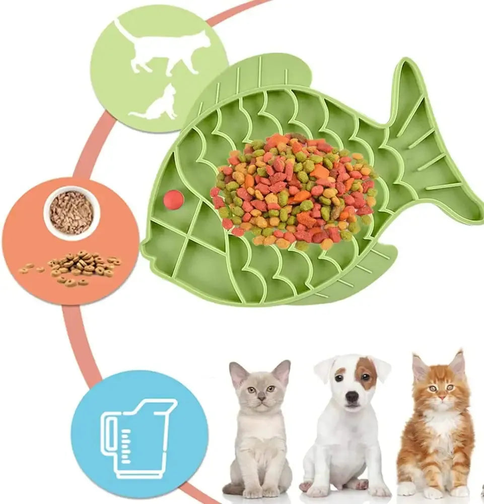 Silicone lick mat slow feeder for dogs and cats, 24.5 x 19 cm, in blue, green, or grey