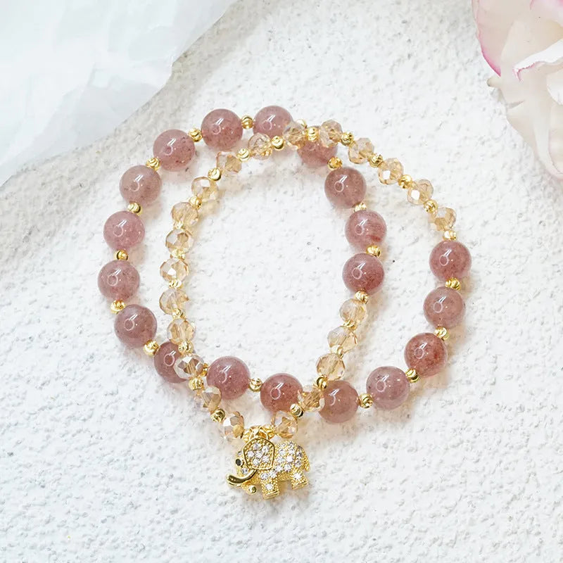 Retro style bracelet for women made from colour hair crystal material with ethnic design elements