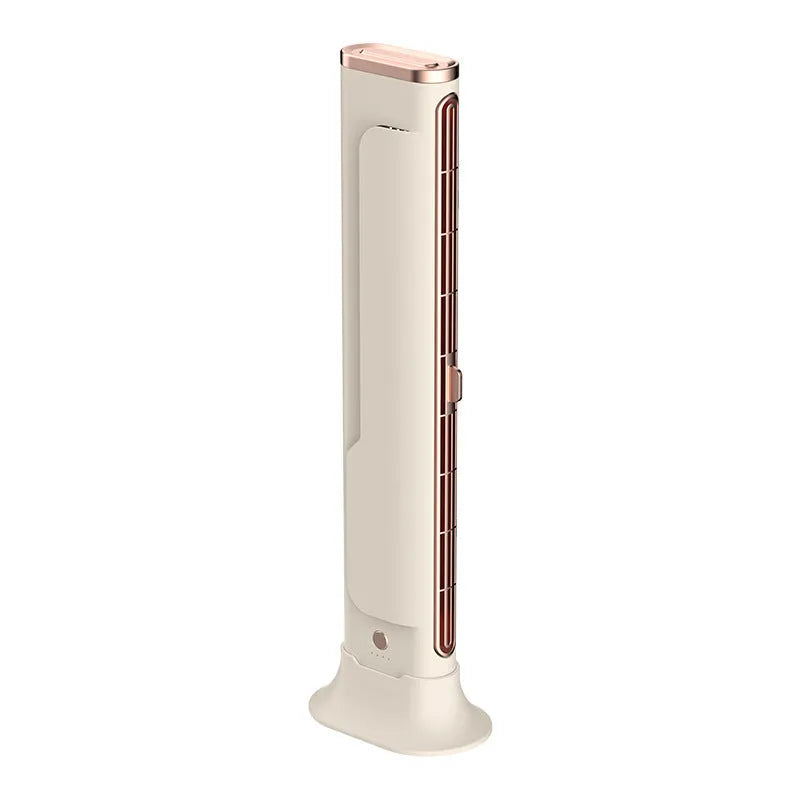 Household stand dual-purpose floor fan with USB power, Roman column style, beige color, three speeds