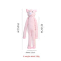 Plush golden retriever dog toy with rattle and crinkle paper in pink and yellow colours