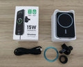 Black X-16 magnetic car wireless charger phone holder attached to a vent bracket
