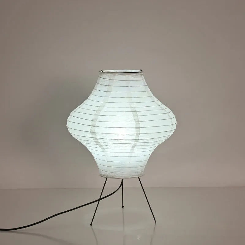 Japanese-style decorative table lamp with white Xuan paper shade and three-colour LED light.